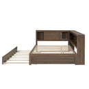 Daybed With Storage Shelves, LED, USB, And Trundle