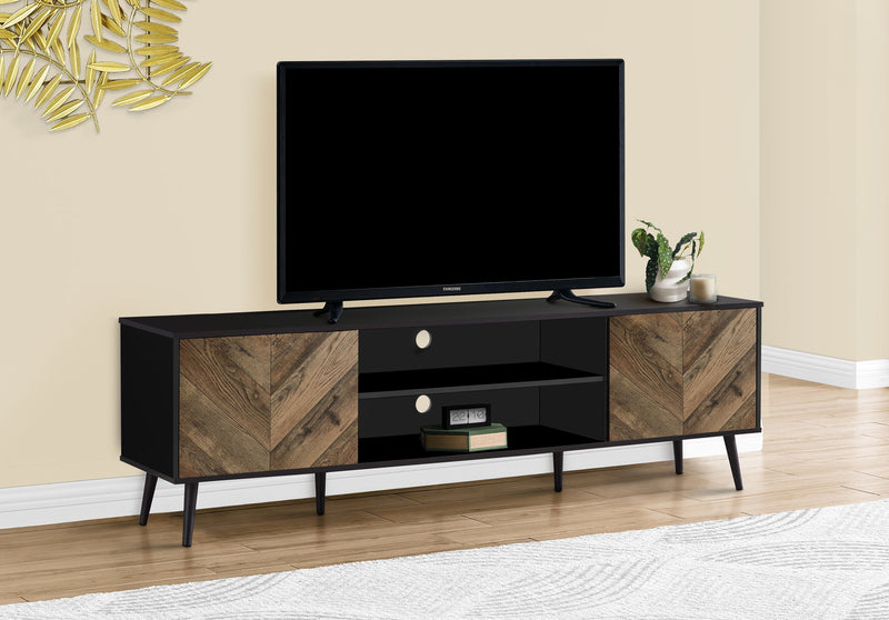 TV Stand, Console, Media Entertainment Center, Storage Cabinet, Modern Design - Black