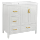 Bathroom Vanity With Sink, Soft Closing Doors & Drawers, Metal Handles