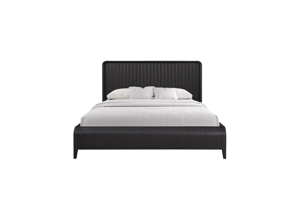 Queen Waterfall - Panel Bed - Black