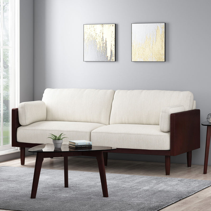 Mid - Century 3 Seater Sofa With Pillow Cushions