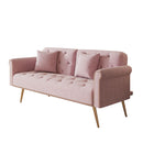 Luxurious Velvet Sofa Bed With Nail Head Trim And Matching Pillow