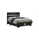 Madrid - Queen Bed With Storage Drawers And Nickel Handles - Black