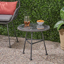 Petrichor - Outdoor Side Table With Tempered Glass And Steel Frame