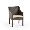 Outdoor Rattan Dining Chair With Straight Legs And Sloped Arms (Sey of 2)