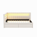 Upholstered Platform Bed With USB Ports And LED Belt