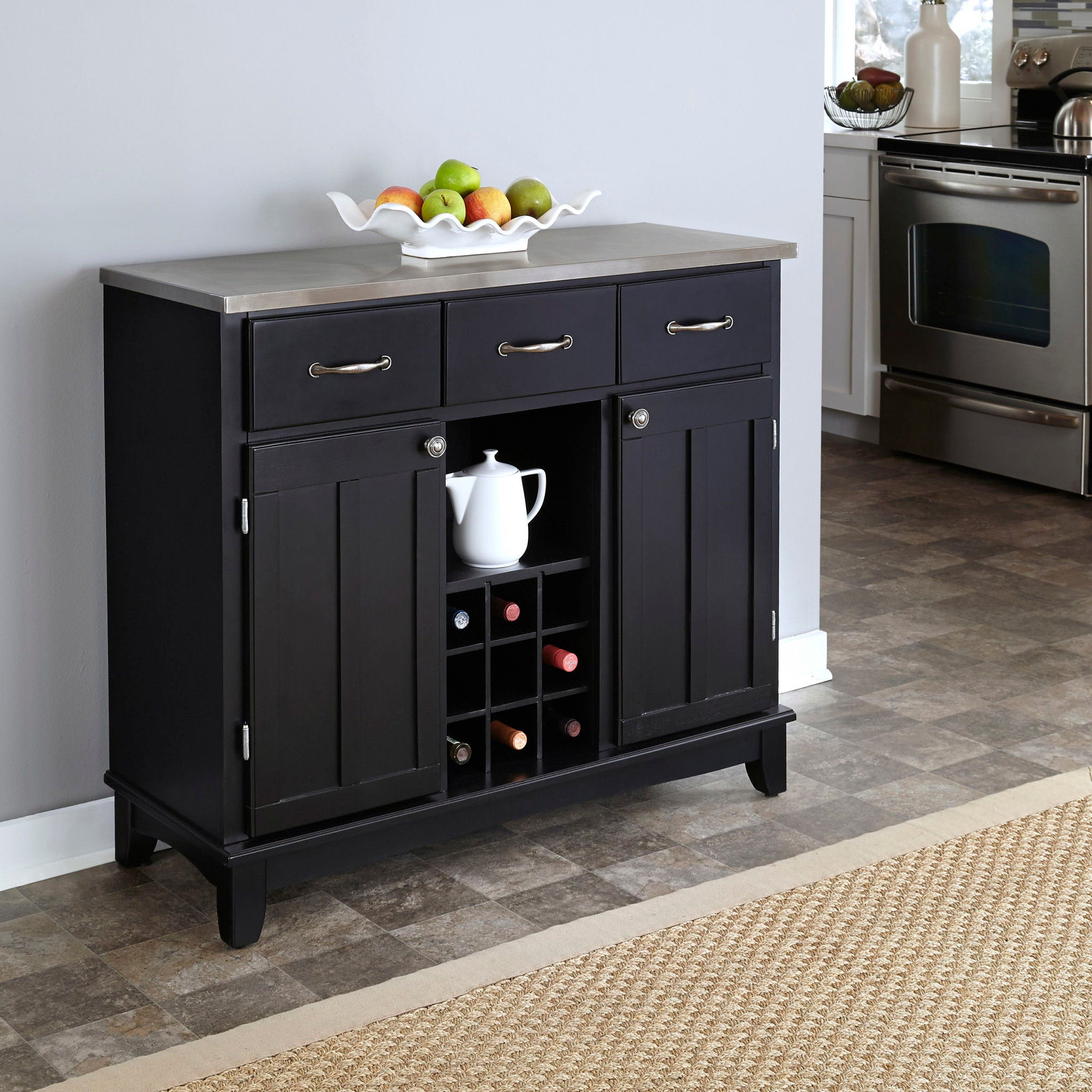 Buffet Of Buffets - Wood Buffet With Stainless Steel Top
