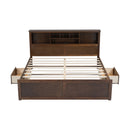 Platform Bed With Multi Storage Headboard, USB And Drawers