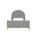 Upholstered Platform Bed With Classic Semi-Circle Shaped Headboard