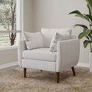 Luminate - Upholstered Fabric Club Chair With Tapered Legs And 2 Accent Pillows