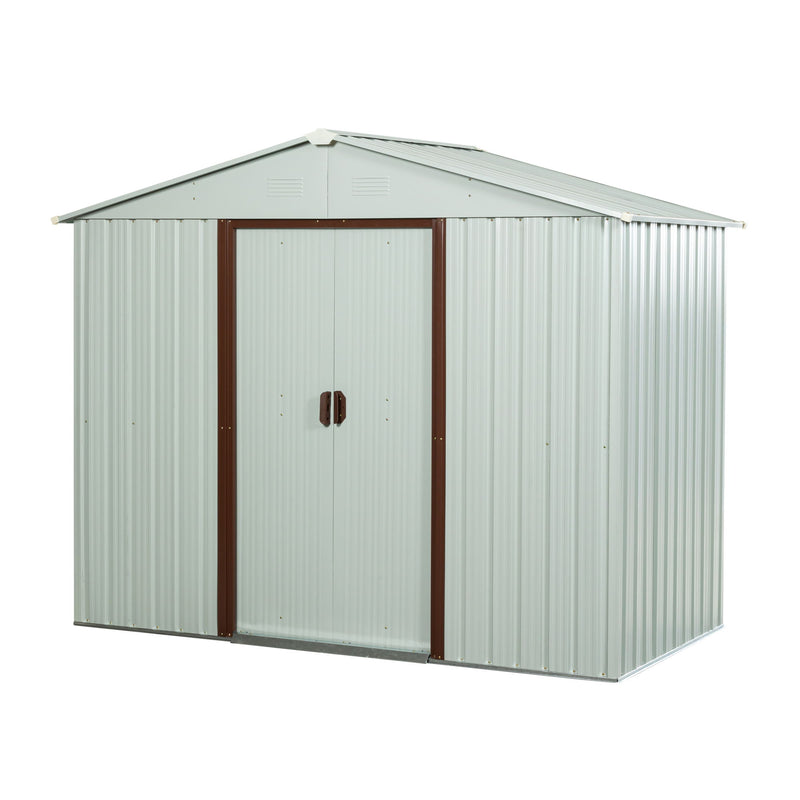 Outdoor Metal Storage Shed Yx48 - White