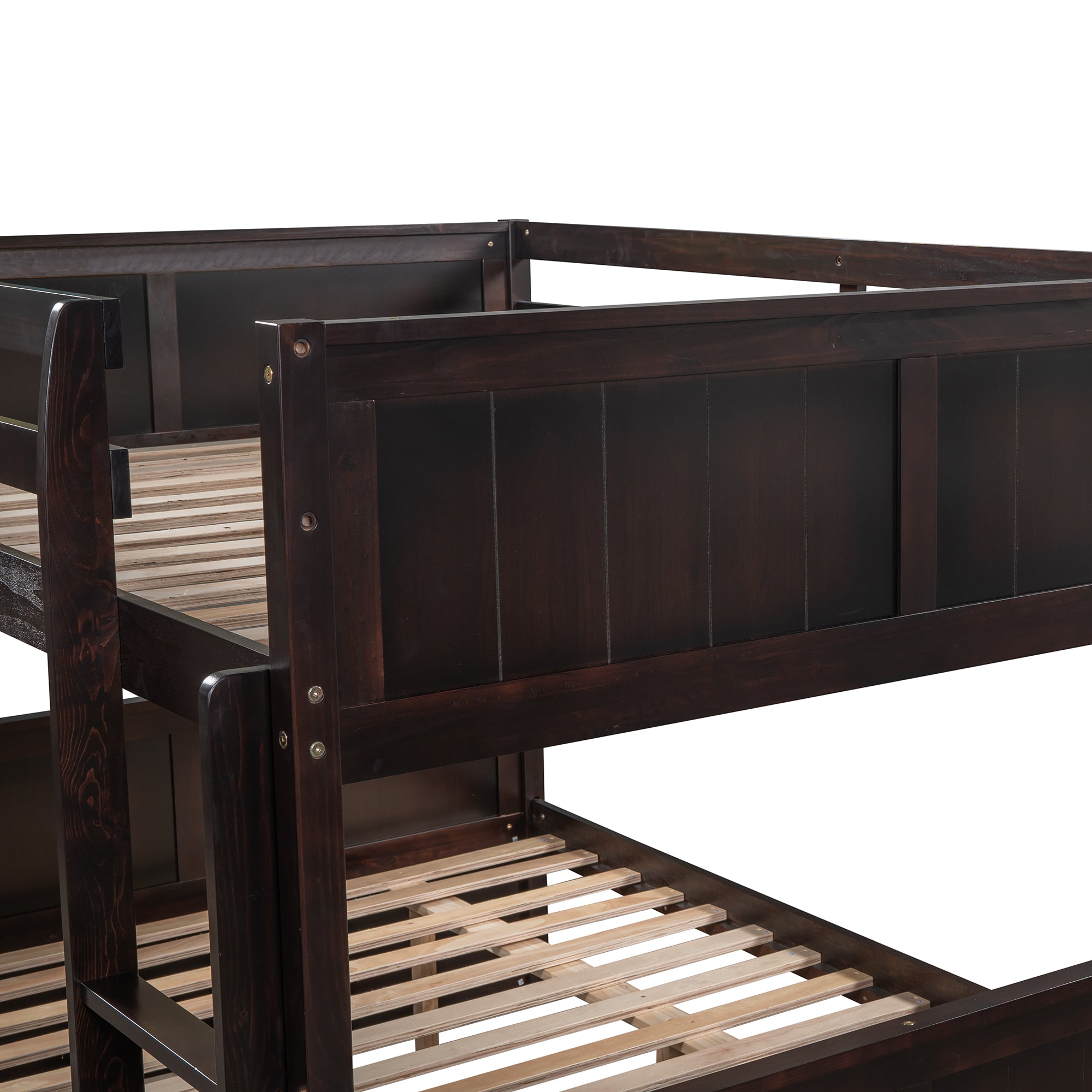 Full Over Full Bunk Bed with Twin Size Trundle, Espresso (old sku: LP000250AAP ) - Atlantic Fine Furniture Melbourne FL