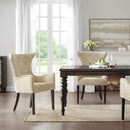 Angelica - Dining Arm Chair With Bronze Nailhead Trim (Set of 2) - Tan