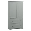 Wide Bathroom Storage Cabinet, Freestanding Storage Cabinet With Two Drawers And Adjustable Shelf, MDF Board With Painted Finish - Gray