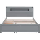 Storage Platform Bed With LED Lights, 2 Drawers And Trundle