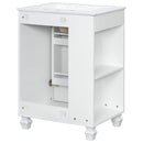 Classic Retro Bathroom Vanity With Sink, Door Shelf, Side Open Storage Frame