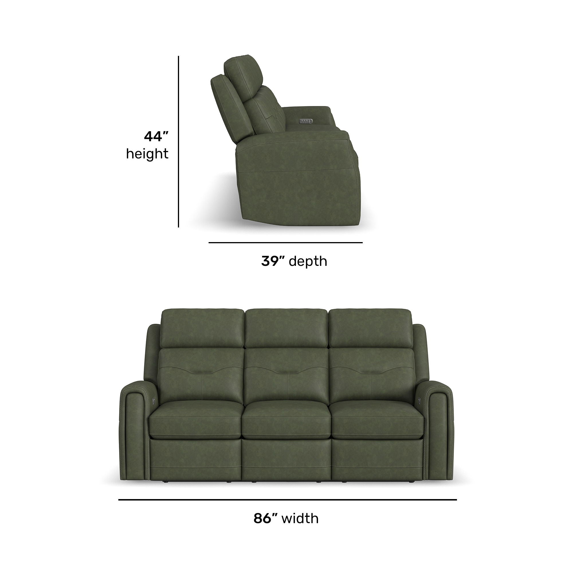 Felix - Power Reclining Sofa With Power Headrest, Lumbar, Heat & Massage