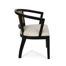 Elegant Dining Chair With Cane Web Backrests And Velvet Upholstery