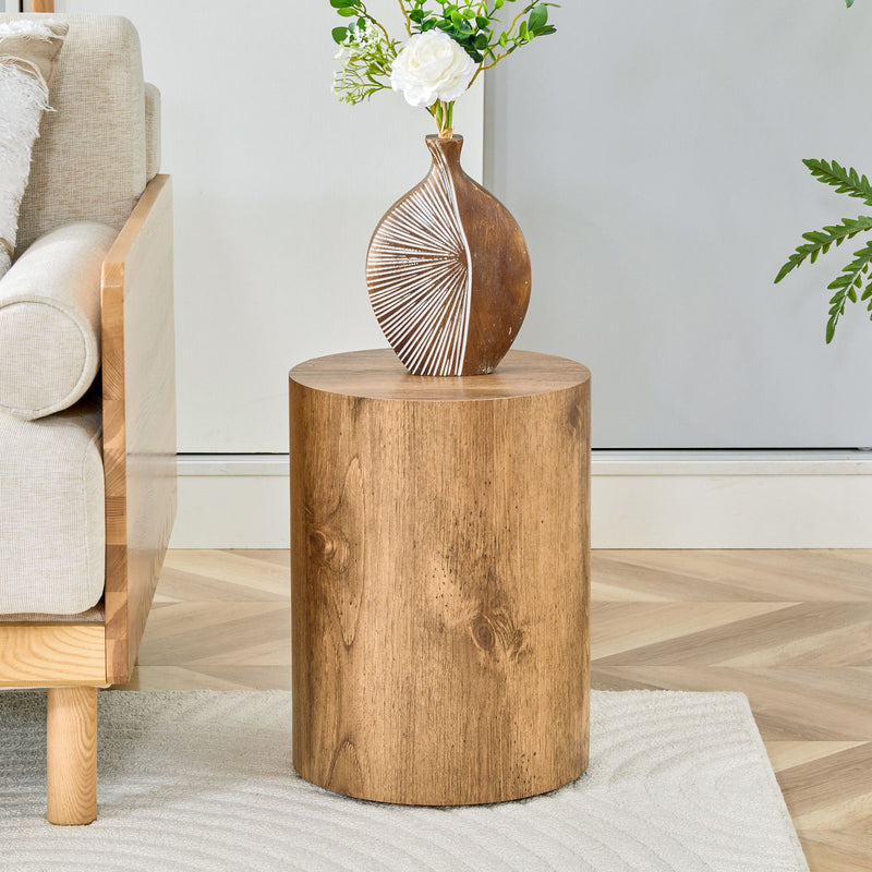 Cylindrical End Coffee Table, Living Room Furniture - Wood