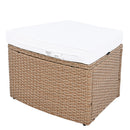 10 Piece Outdoor Sectional Half Round Patio Rattan Sofa Set