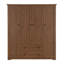 4 Door Wardrobe Armoire With 2 Drawers