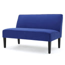 Contemporary Loveseat With Upholstered Fabric And Birch Wood Legs