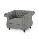 Nexuson - Upholstered Chesterfield Chair With Deep Tufted And Nailhead Trim