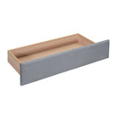 Twin Size Upholstered Daybed with Storage Armrest and 2 Drawers, Multi-functional Daybed with Cup Holder and a set of USB Ports and Sockets, Gray