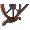 Rustic Wooden Bench With Wagon Wheel Legs For Garden And Patio - Brown