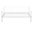 Twin Size Metal Daybed with Trundle, Daybed with Slat No Box required White
