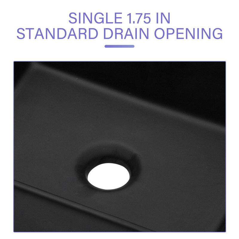 Sleek Ceramic Rectangular Vessel Bathroom Sink