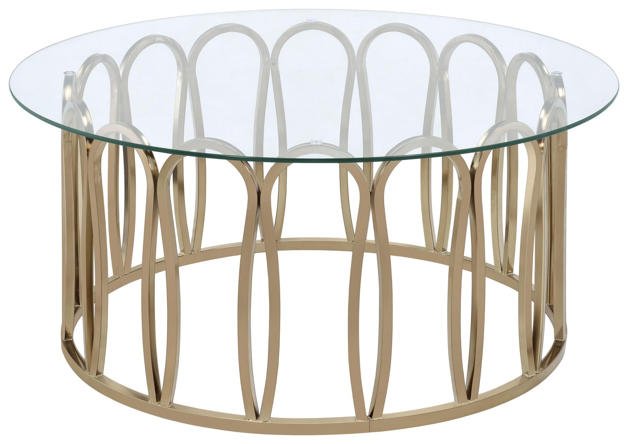 Monett Round Glass Top Coffee Table Chocolate Chrome - Atlantic Fine Furniture Melbourne FL