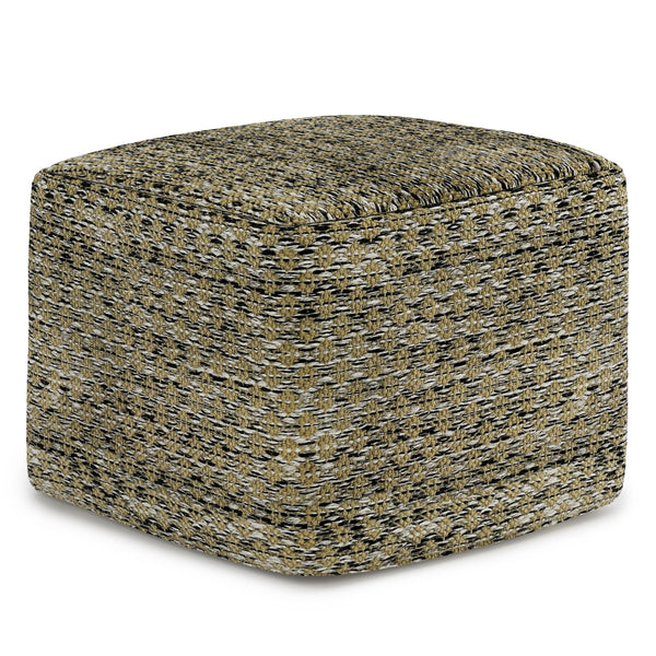 Janelle - Square Woven Outdoor / Indoor Pouf - Multi Color