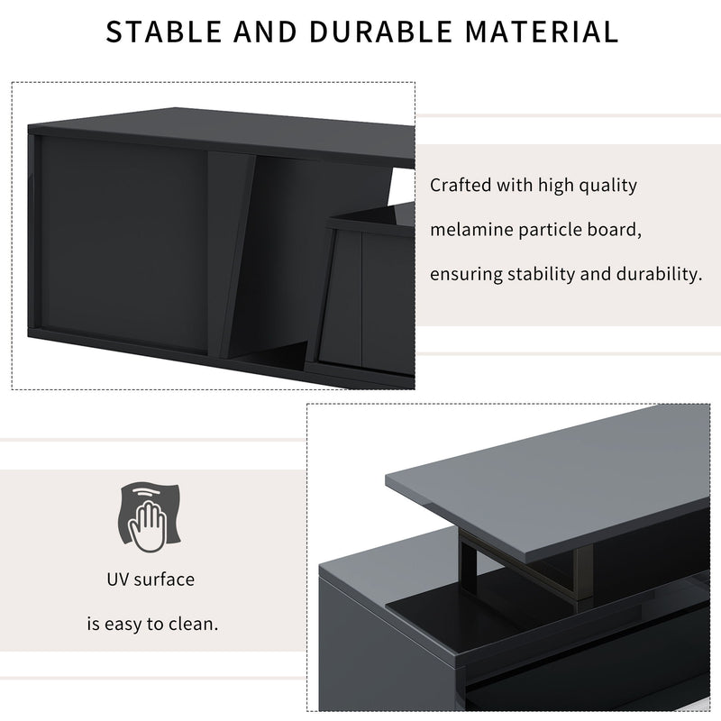 Minimalist Rectangle Extendable TV Cabinet With 2 Drawers And 1 Cabinet