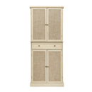 4 Door Storage Cabinet With 1 Drawer And 4 Adjustable Inner Shelves - Natural