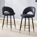 Modern Upholstered 360° Rotatable Bar Chair With Metal Legs For Dining Room (Set of 2)
