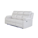 Blanche - Reclining Sofa With LED Lights Frame, Pillow Top Arms - White