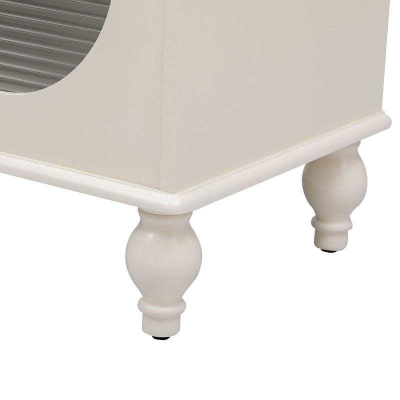 Modern TV Stand For TVs Up To 75" With Fluted Glass Doors