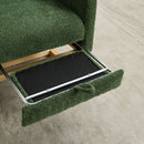 High Back Glider Rocking Chair With Retractable Footrest And Rubber Wood Legs