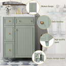 Transitional Style Bathroom Vanity Cabinet With Ceramic Sink