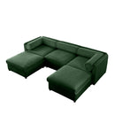 Contemporary Elegant White Chenille Sofa With Storage And Ottoman