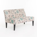 Contemporary Loveseat With Upholstered Fabric And Birch Wood Legs
