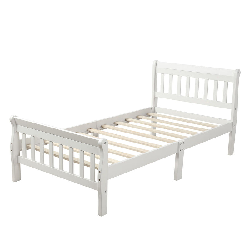 Platform Bed Frame Panel Bed Mattress Foundation Sleigh Bed With Headboard / Footboard / Wood Slat Support