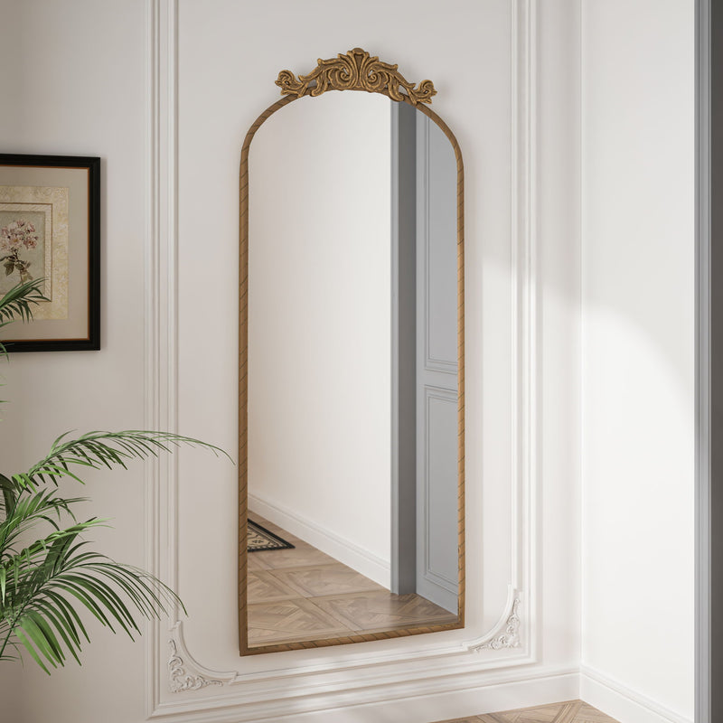 Vintage Arched Full Body Mirror, Wall Mounted For Living Room