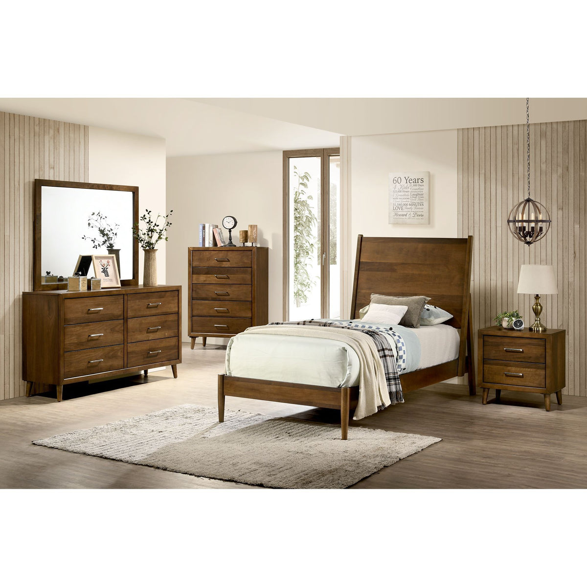 Malibu 5-Drawer Chest in Walnut by Elements International, view 3