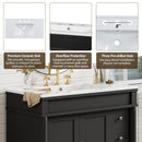 Bathroom Vanity With Ceramic Sink, 2 Doors 3 Drawers, Soft Close Design