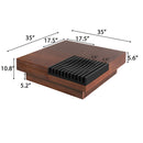 Italian Retro Inspired Acacia Wood Storage Coffee Table - Brown / Black