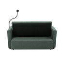 Convertible Sofa Bed Loveseat Sofa With Three USB Ports, Two Side Pockets, Two Cup Holders And 360° swivel Phone Holder For Living Room