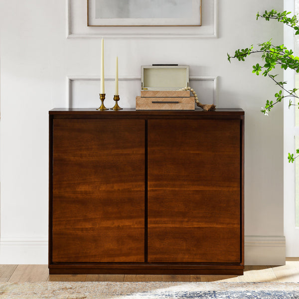 Sideboard, Buffet Cabinet With 2 Outlet Holes, Storage Cabinet For Entryway, Hallway, Living Room, Kitchen, Dining Room, Bedroom - Walnut