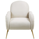 Modern Accent Chair With Metal Legs, Snowflake Fabric Armchair